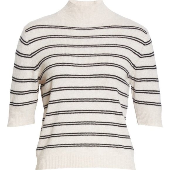 FRAME Stripe Wool & Cashmere Crop Sweater - Picture 4 of 9